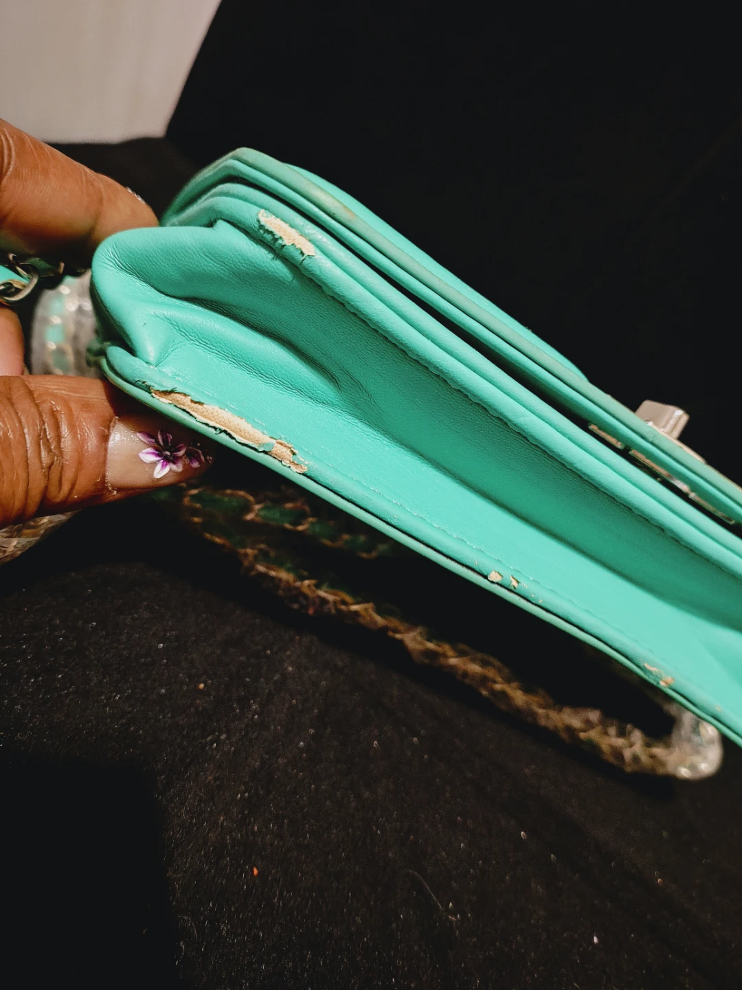 🌱 Badgley mischka pocketbook & Bedford jones belt Turquoise Set - photo 5