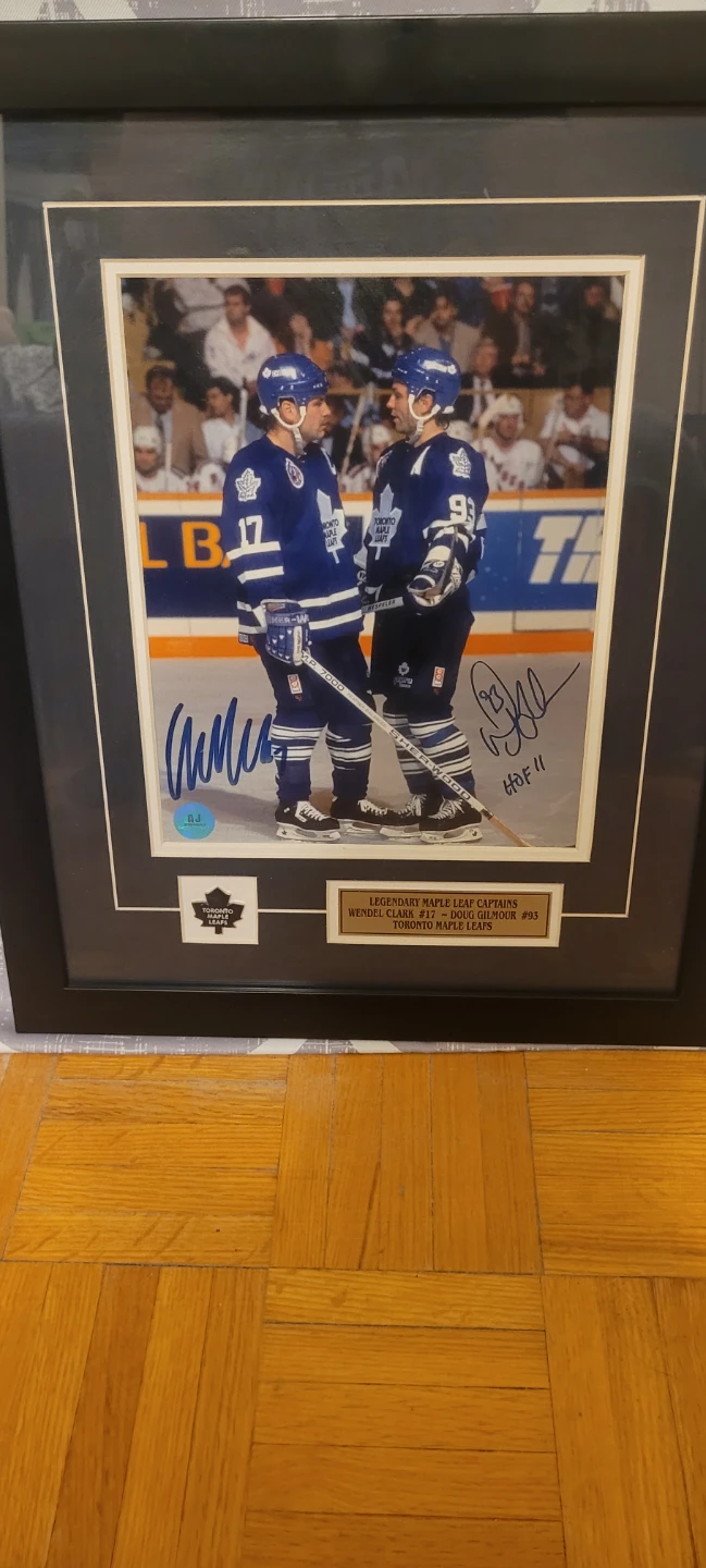 Framed Signed Photo - Wendel Clark & Doug Gilmour