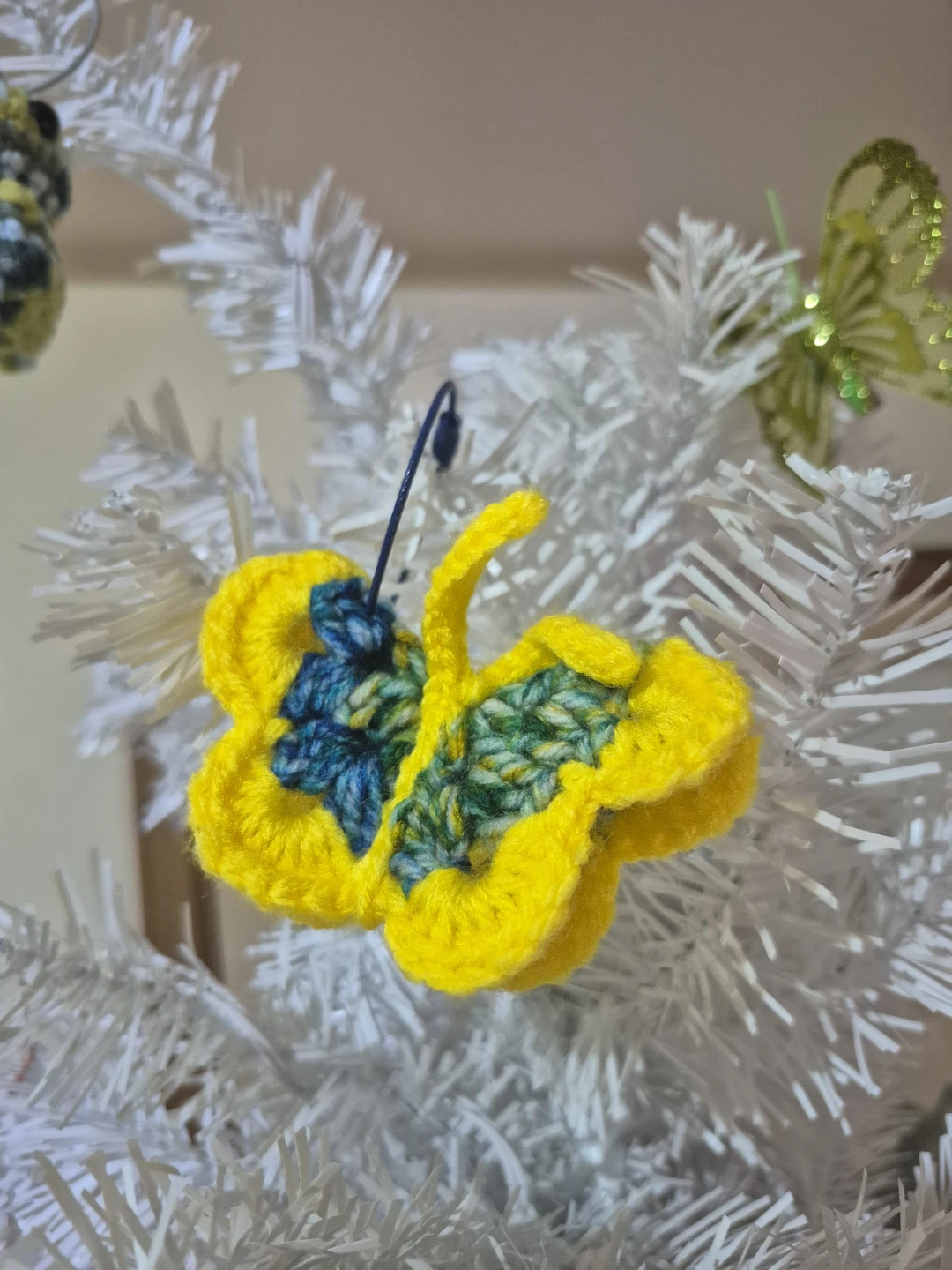 Handmade Crochet Butterfly Ornament - Yellow - photo 2