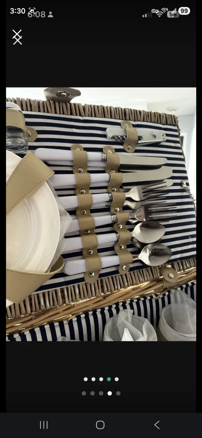 Large Wicker Picnic Basket - photo 3