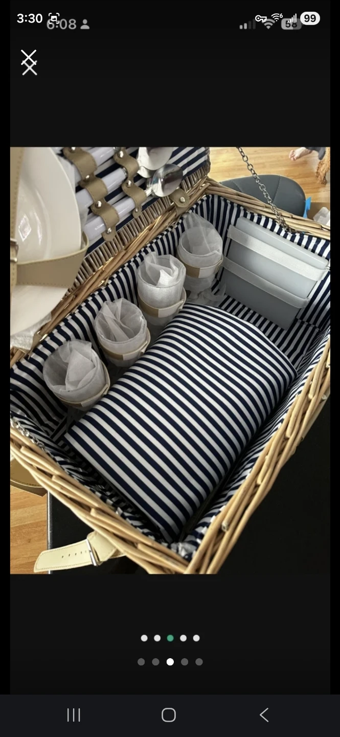 Large Wicker Picnic Basket - photo 4