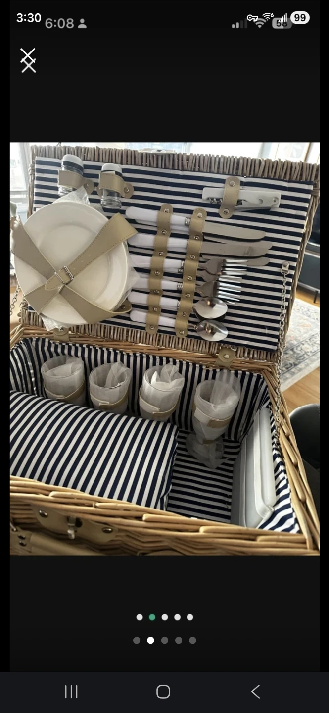 Large Wicker Picnic Basket - photo 5