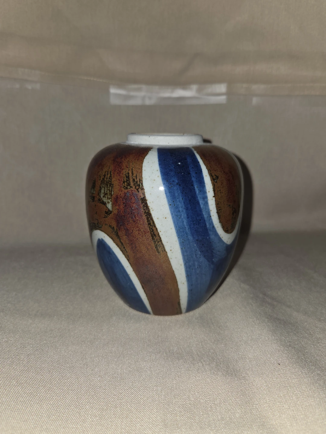 Small Ceramic Vase with Abstract Swirl Design