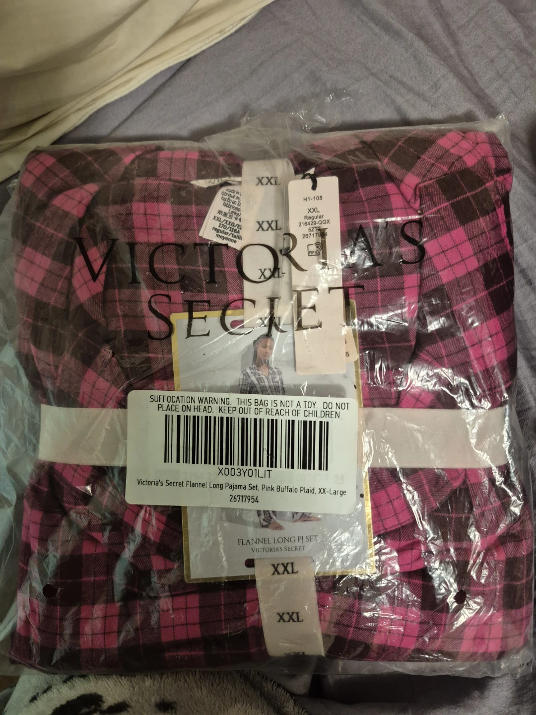 Victoria's Secret Flannel Long Pajama Set -  XX-Large