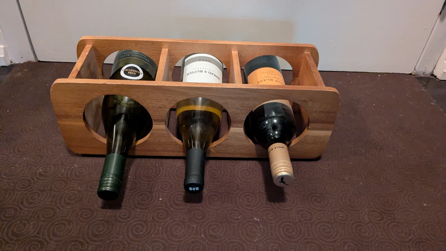 Wooden 3-Bottle Wine Rack