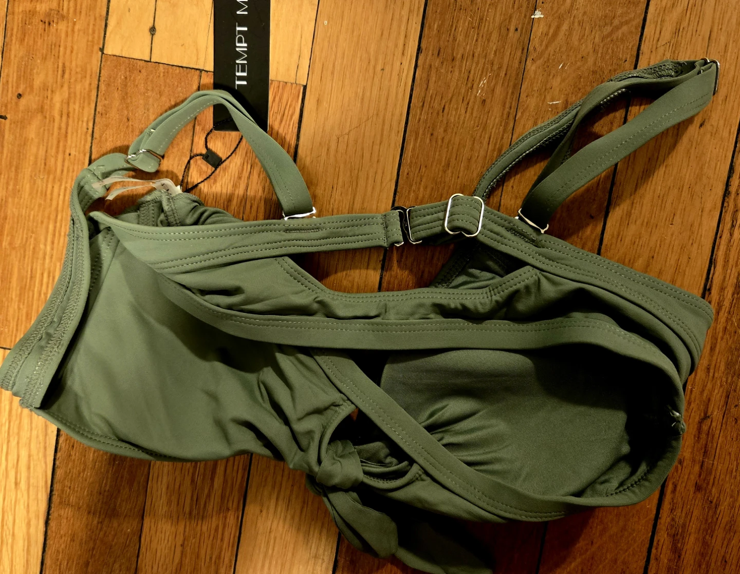 Tempt Me Olive Green Bikini Top Size M - photo 3
