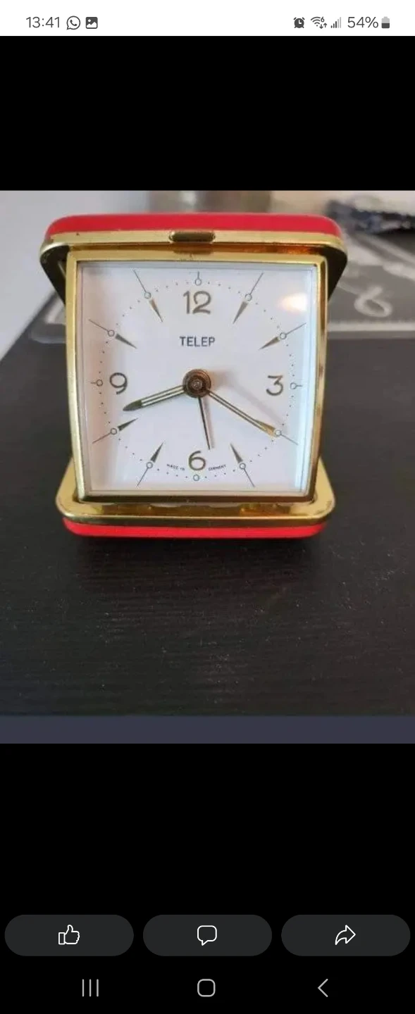 Vintage Telep travel alarm clock 1950s