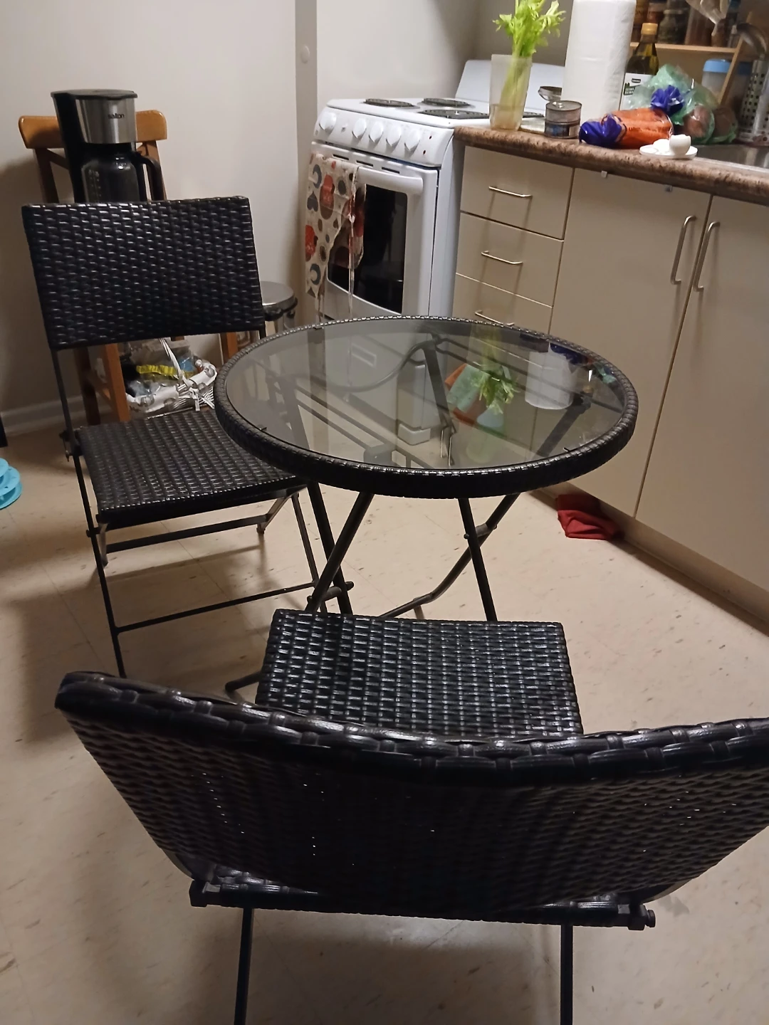 Glass Top Bistro Set with 2 Chairs - photo 3