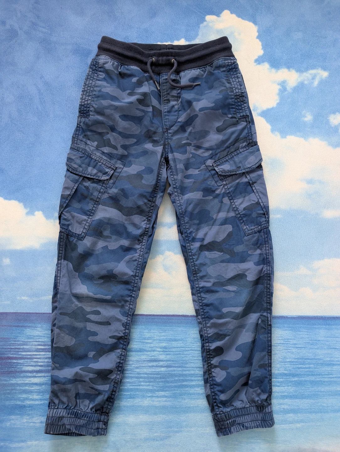 GAP Blue Camo Cargo Jogger Pants Size M 8-10Y