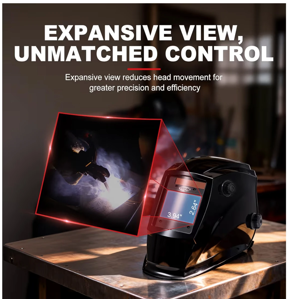 TOP DC Solar Power Auto Darkening Welding Helmet TD-LY800C - photo 4