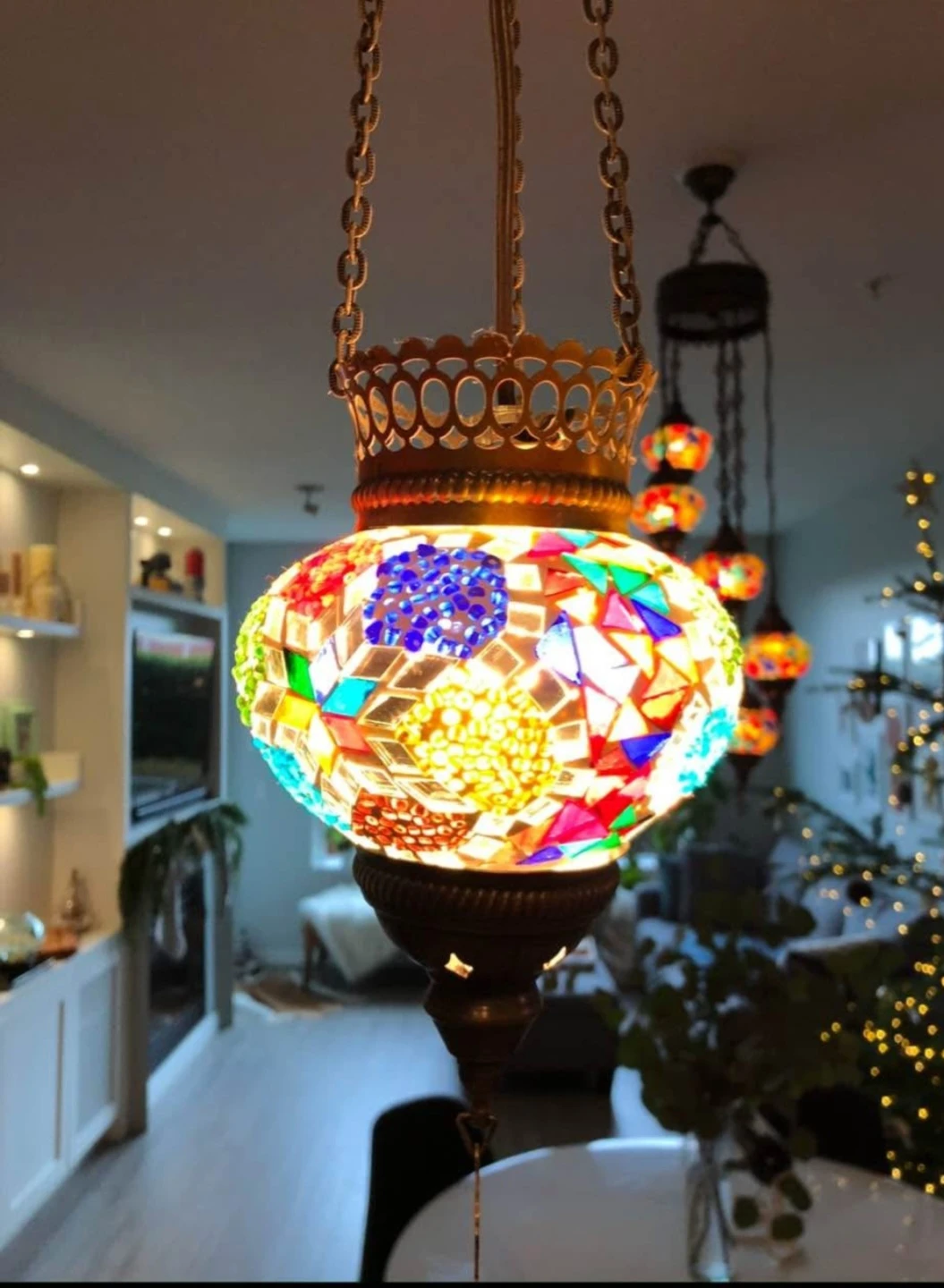 Mosaic Glass Hanging Lamp - photo 3