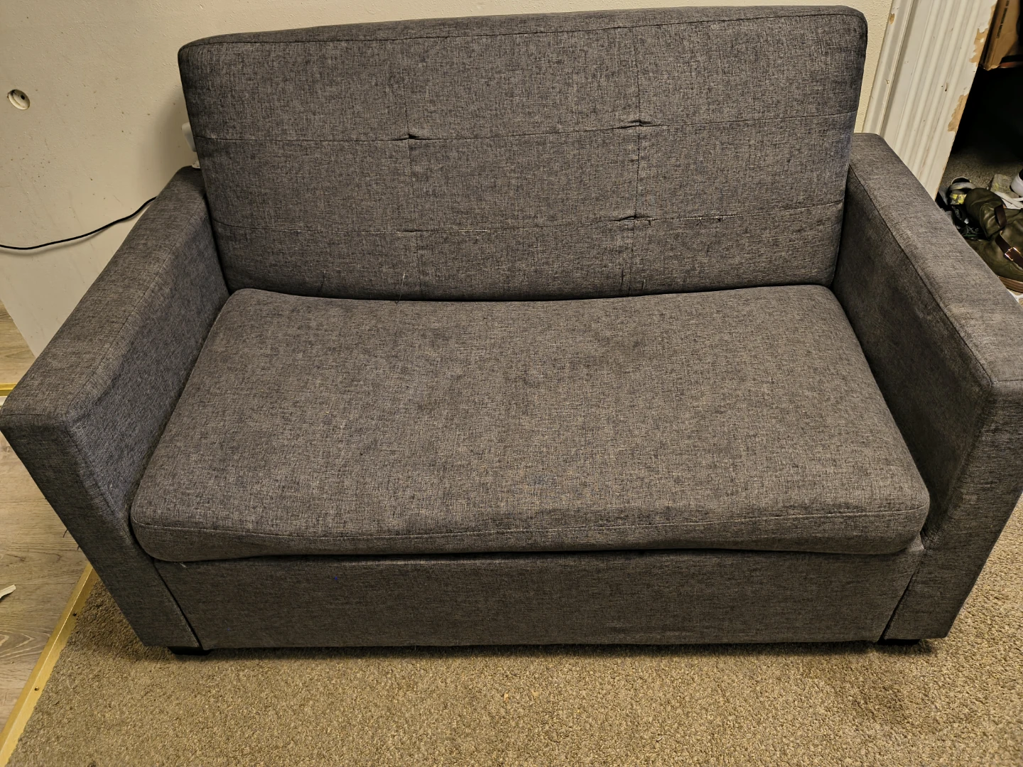 Gray Loveseat Sofa Bed - photo 2