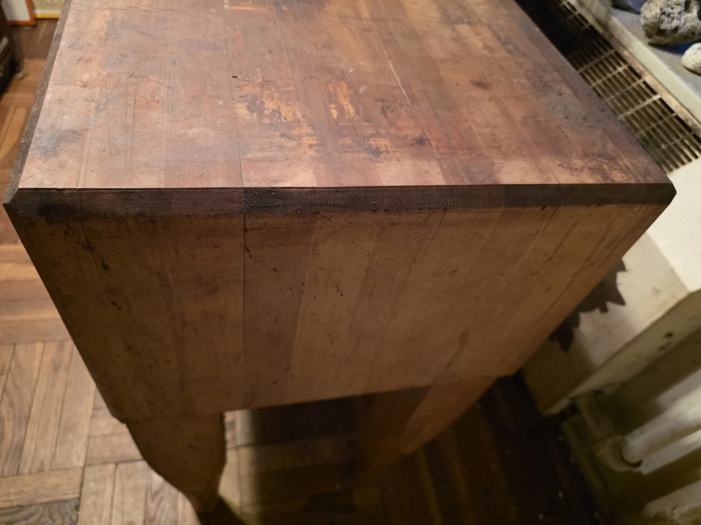 Vintage Wooden Butcher Block Table