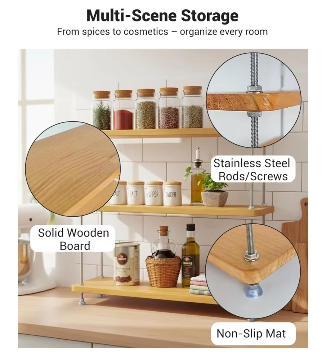 3-Tier Adjustable Height Storage Shelf - photo 3