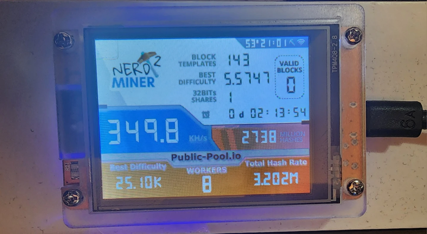 Nerd Miner V2 Bitcoin Lottery Miner