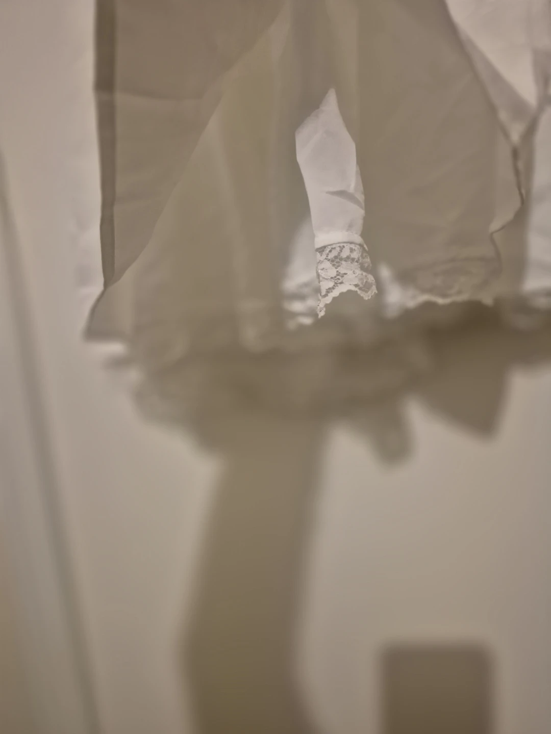 White Mini Dress with Lace Trim - photo 4