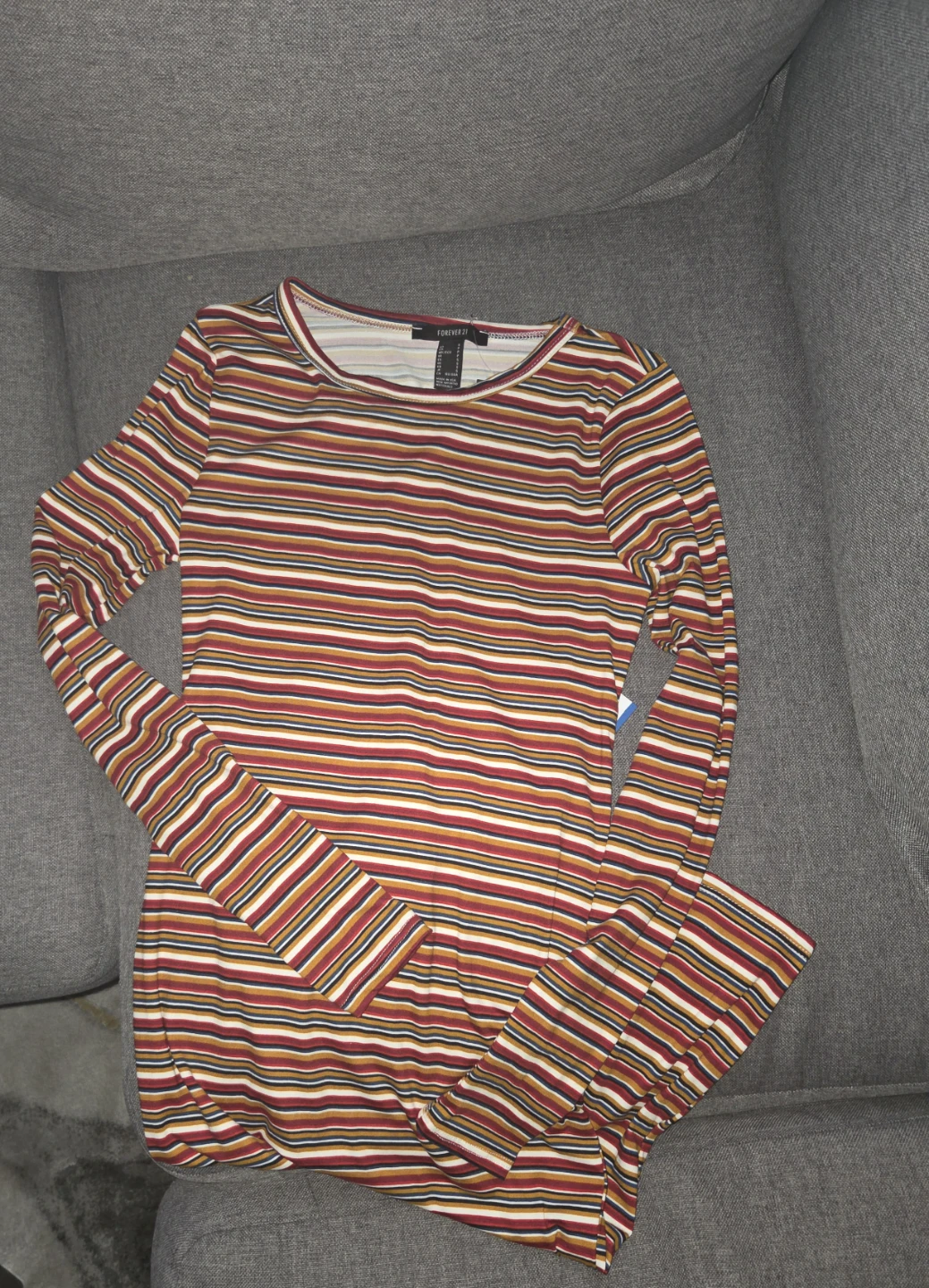 Forever 21 Striped Long Sleeve Mini Dress
