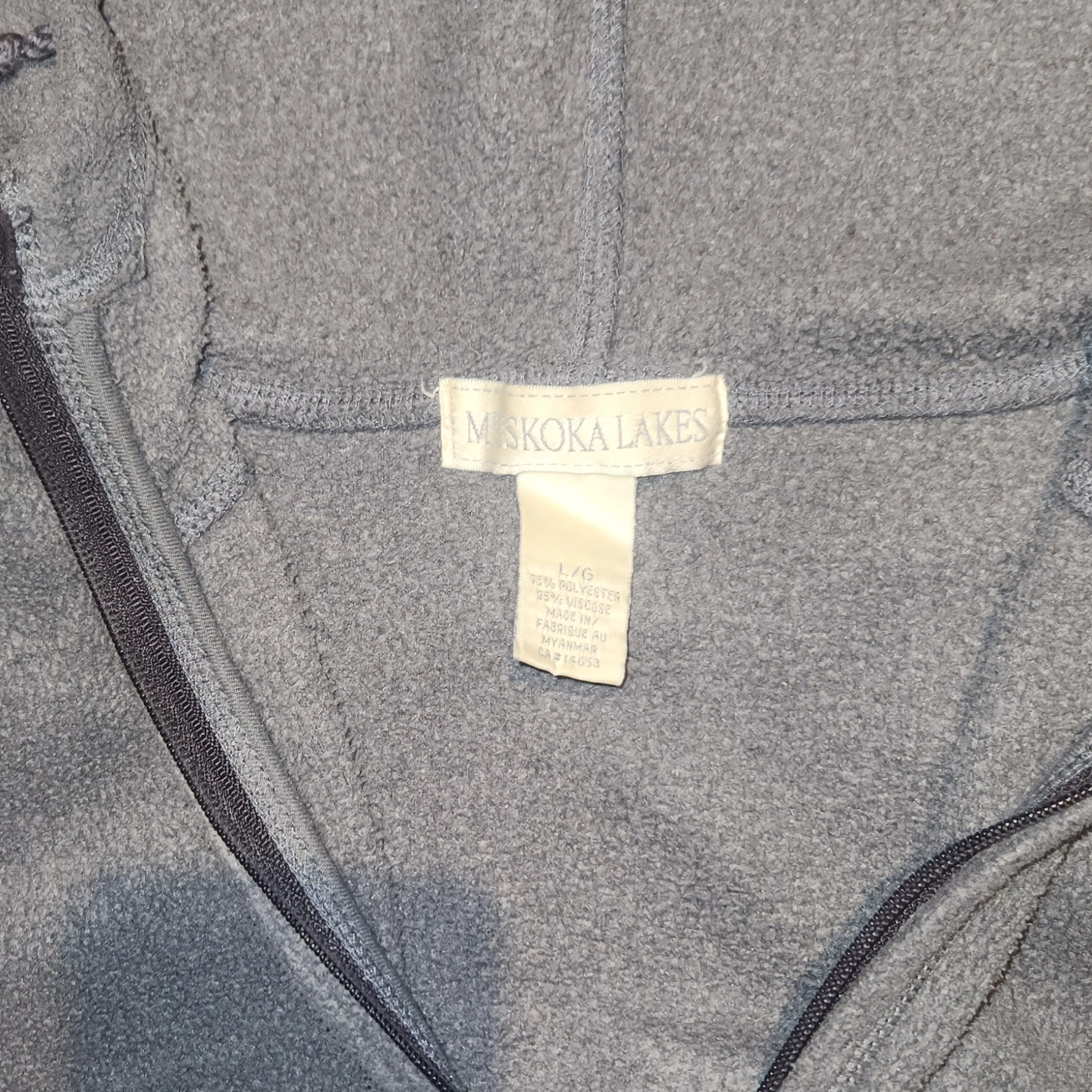 Muskoka Lakes Fleece Zip-Up Hoodie - L/G (Fits like a S/M) - photo 3