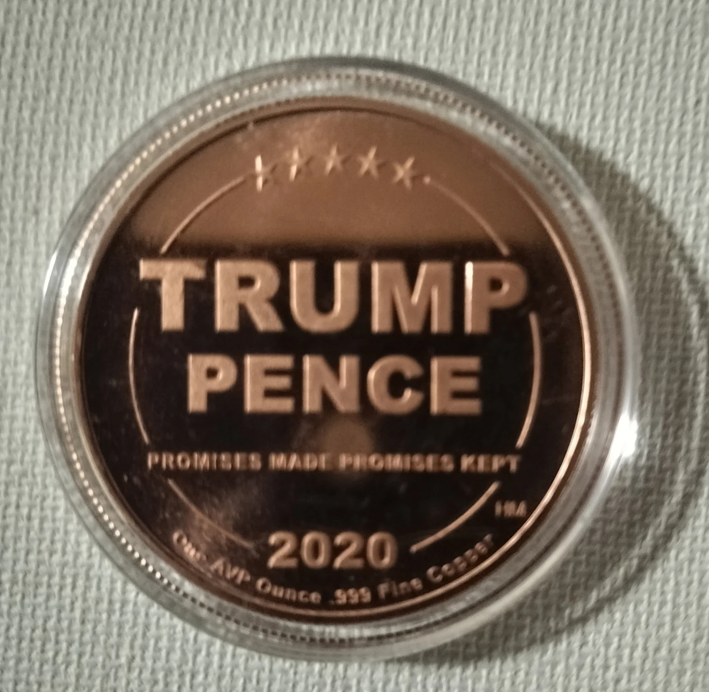 Trump Pence 2020 .999 copper"Promises Made Promises Kept" - photo 2