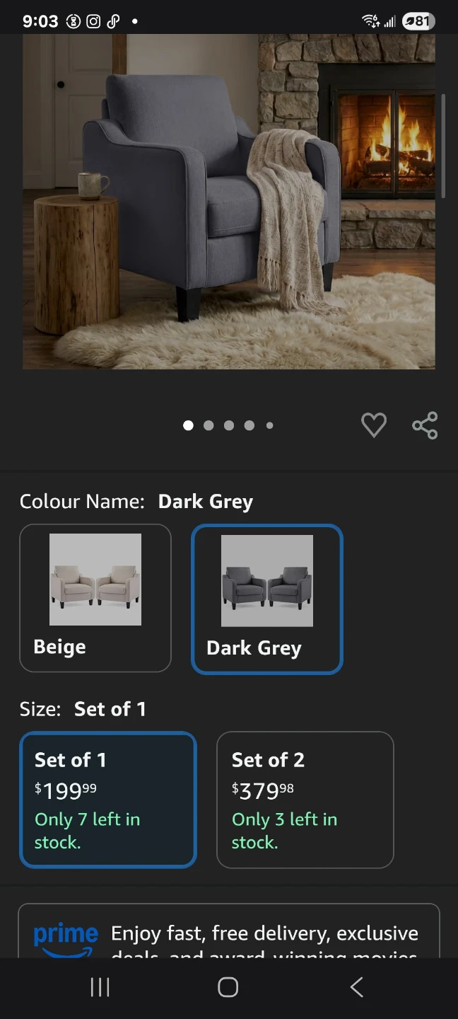Zedachica Modern Accent Armchair - Dark Grey - photo 4