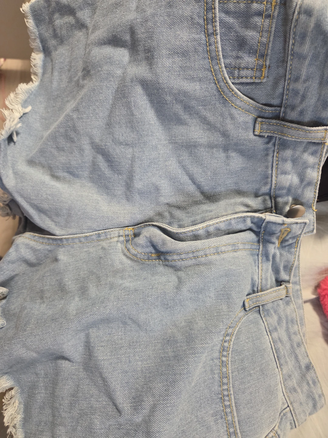 Light Wash Denim Cutoff Shorts