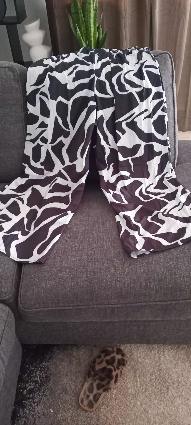 Wide Leg Patterned Pants - Size 1XL - photo 2