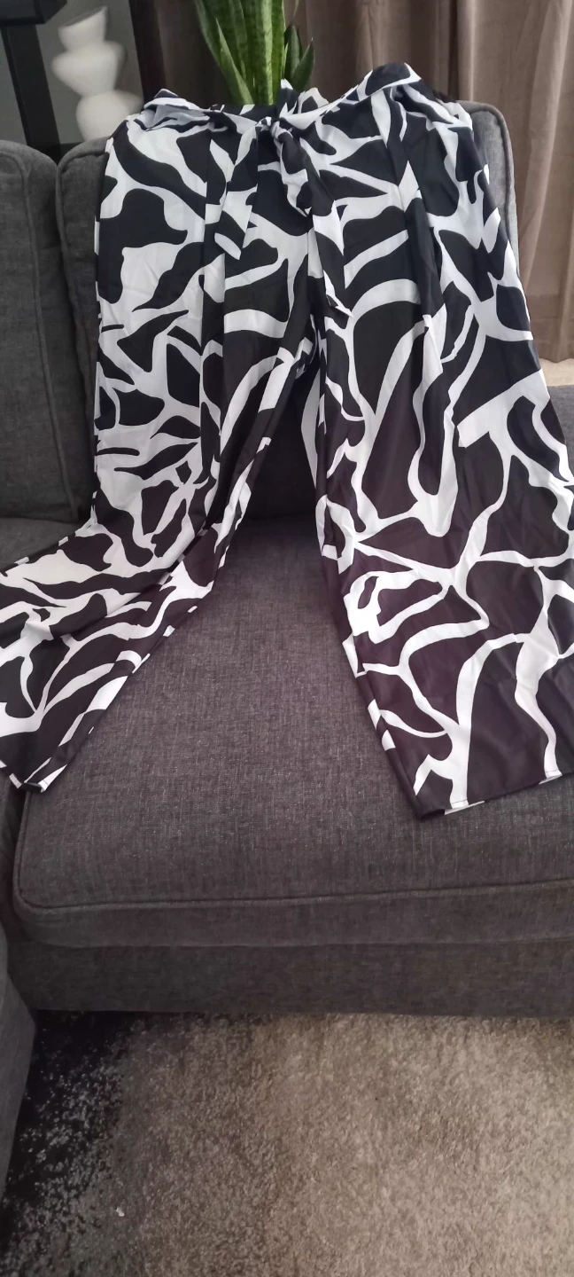 Wide Leg Patterned Pants - Size 1XL - photo 3
