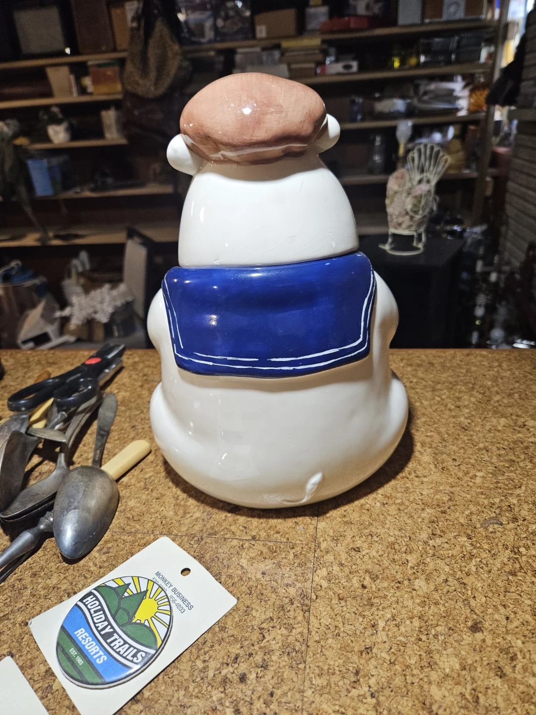 Nautical Hippo Ceramic Cookie Jar - photo 3