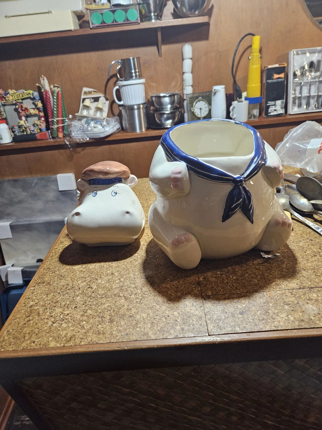 Nautical Hippo Ceramic Cookie Jar - photo 4
