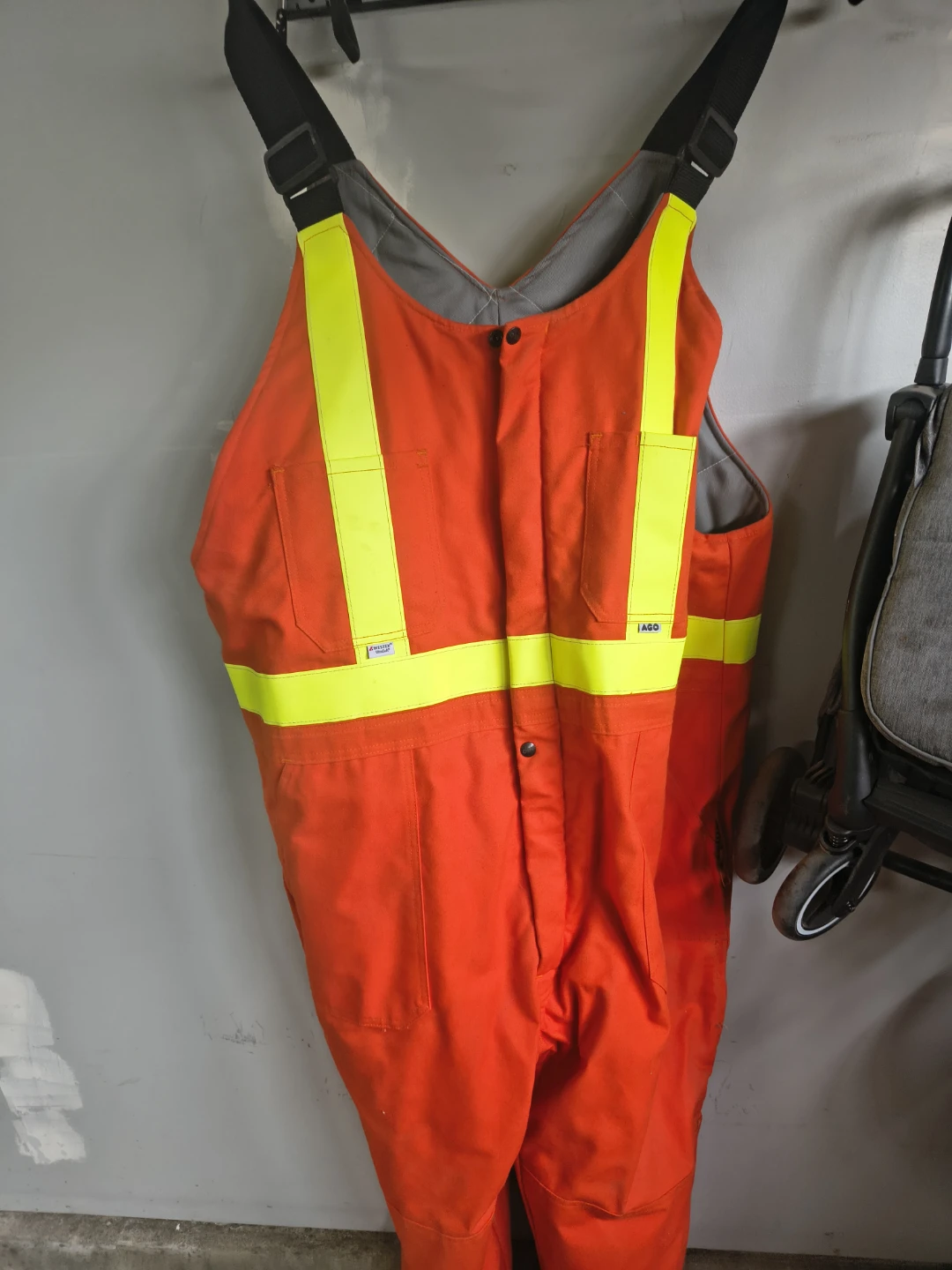 AGO Insulated Orange Reflective Overalls Bib Pants