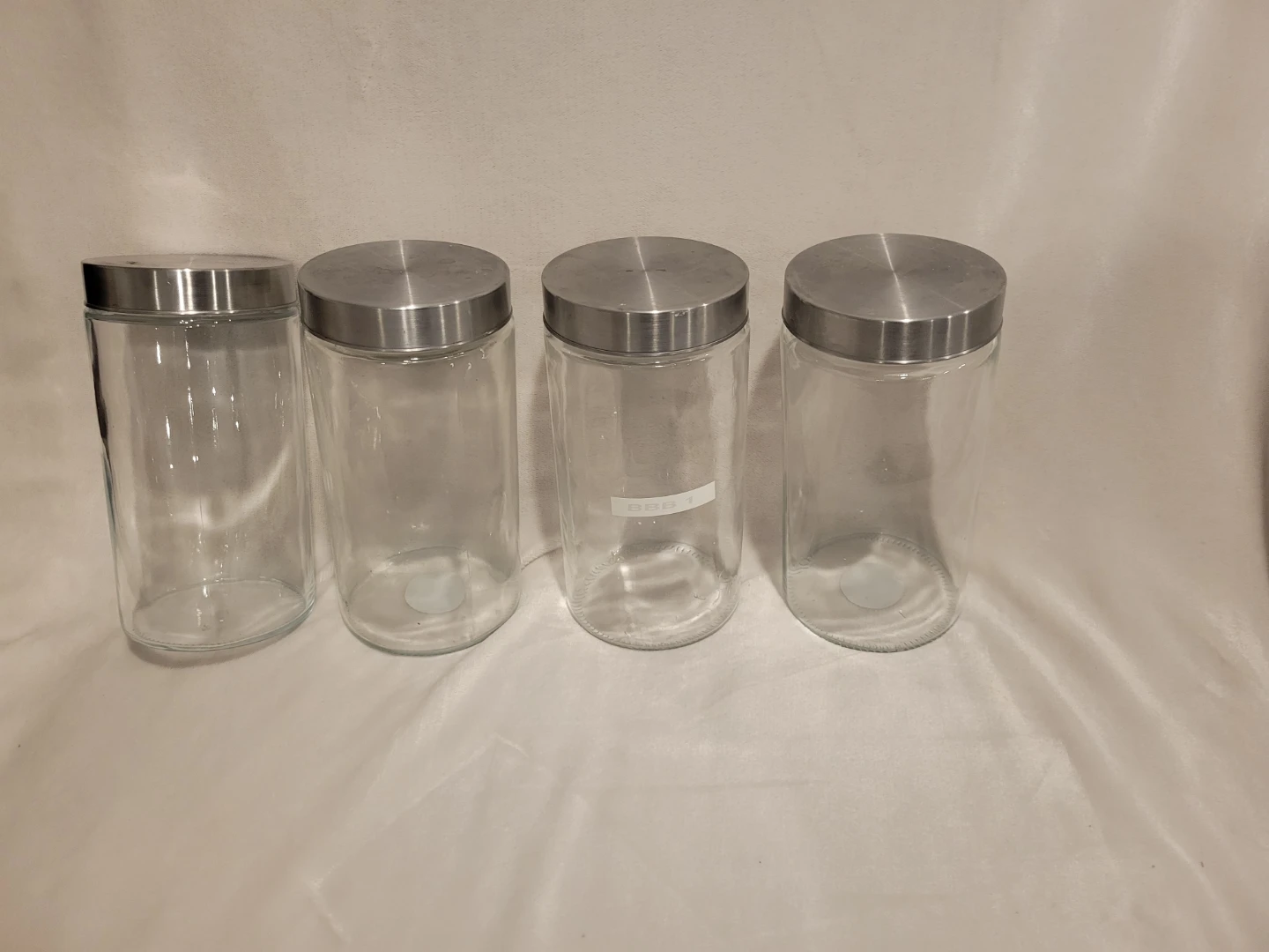 Set of 4 Glass Canisters with Stainless Steel Lids - photo 2