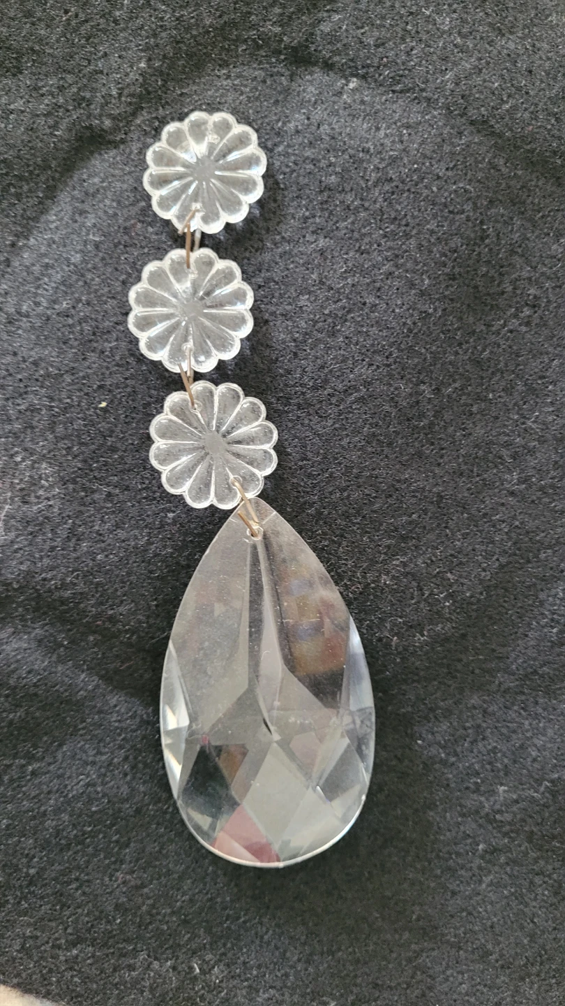 Crystal Chandelier Drop with Flower Accents
