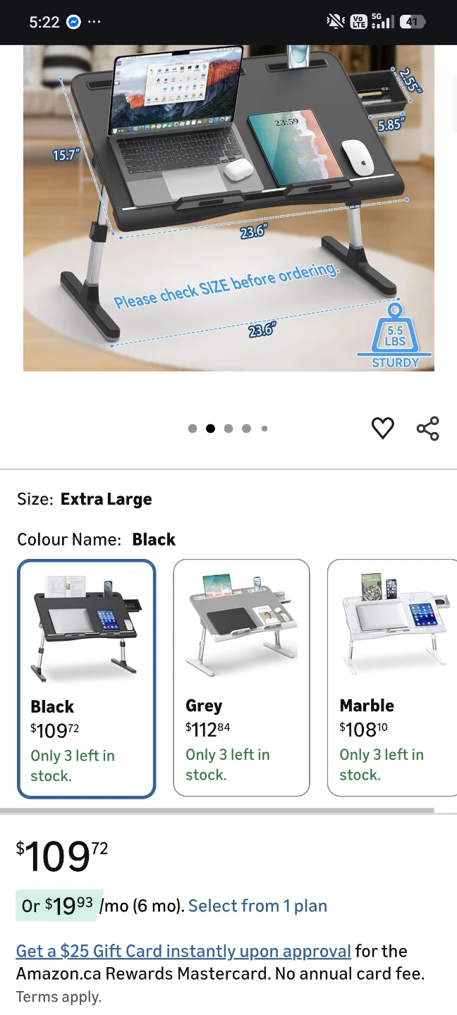 Adjustable Laptop Bed Tray Table - photo 3