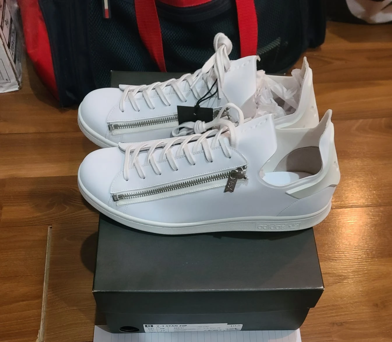 Adidas Y-3 Stan Smith Zip White Sneakers Men's Size 10.5 - photo 2