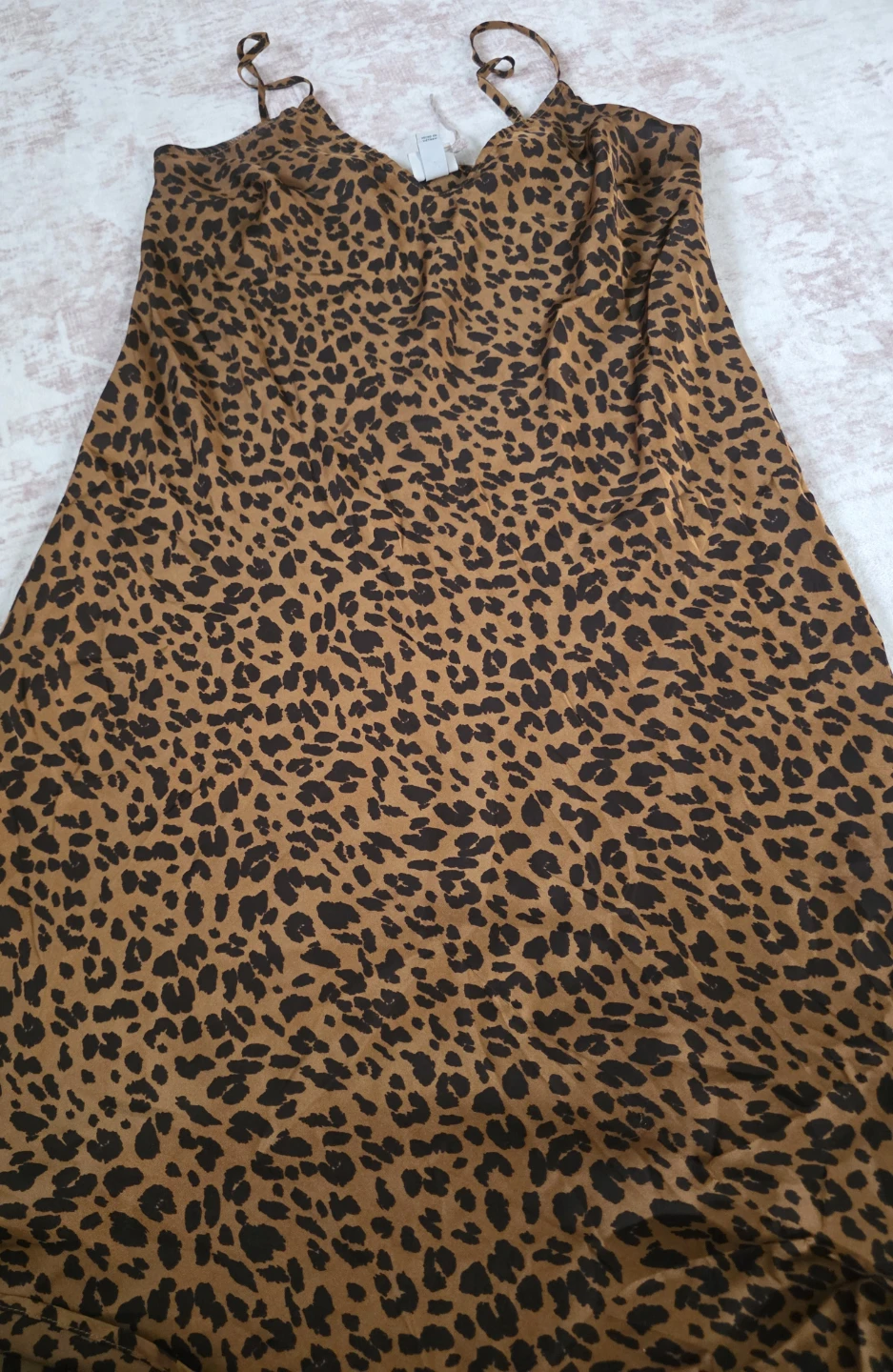 Brown Leopard Print Slip Dress