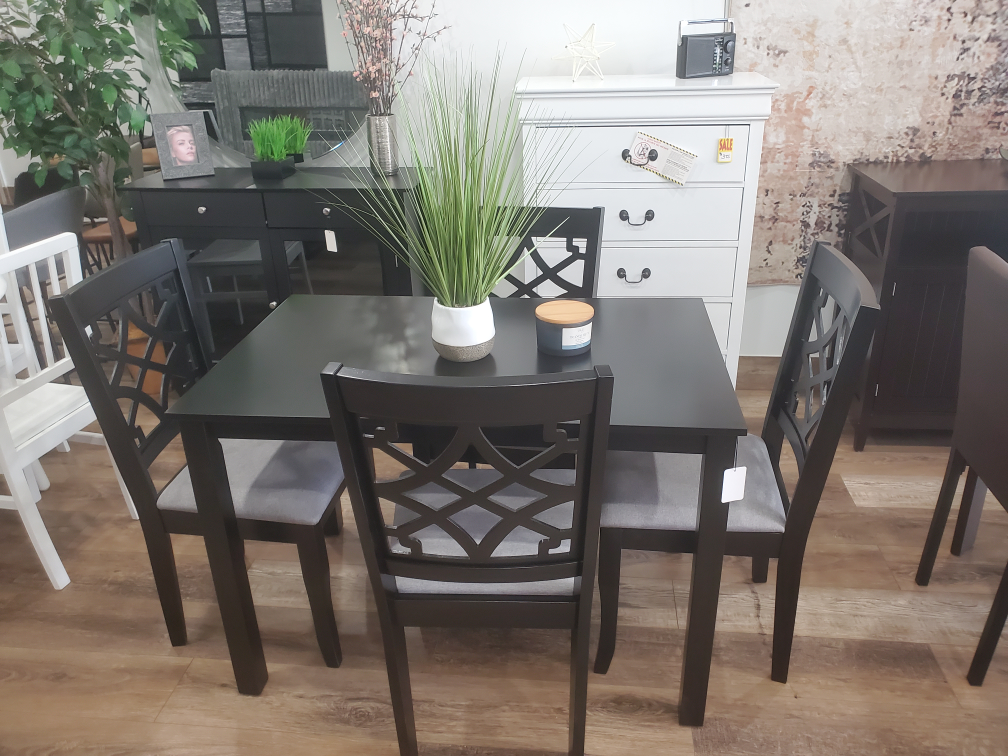 Black Dining set with Chair with Upholstered Seat(New) - photo 2