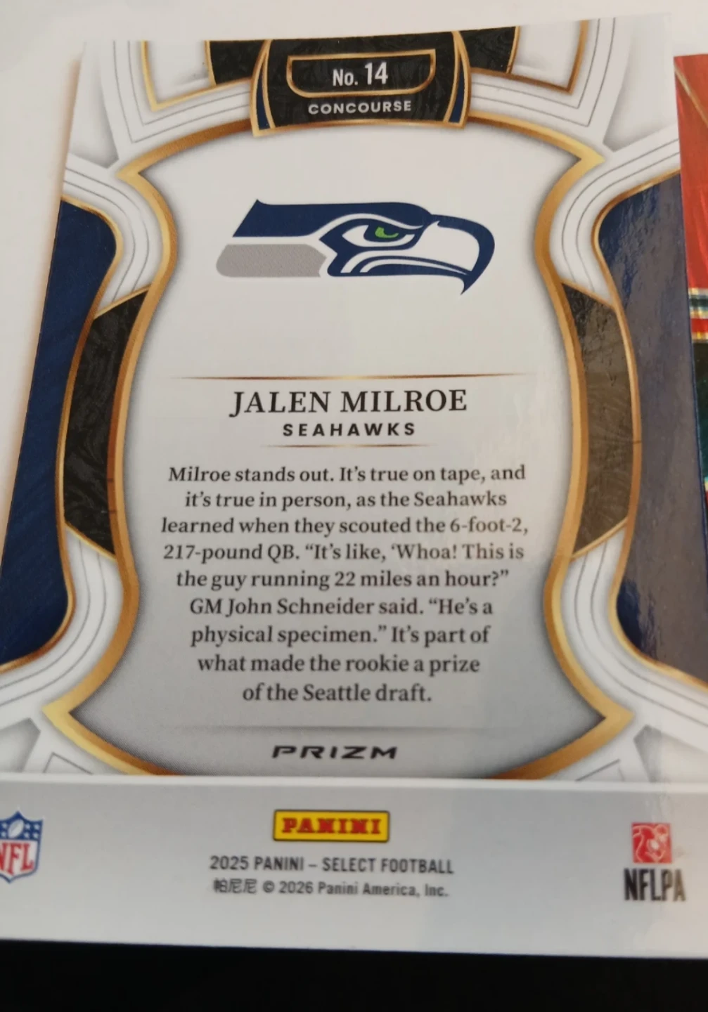 Jalen Milroe 2025 Panini Select Football Card