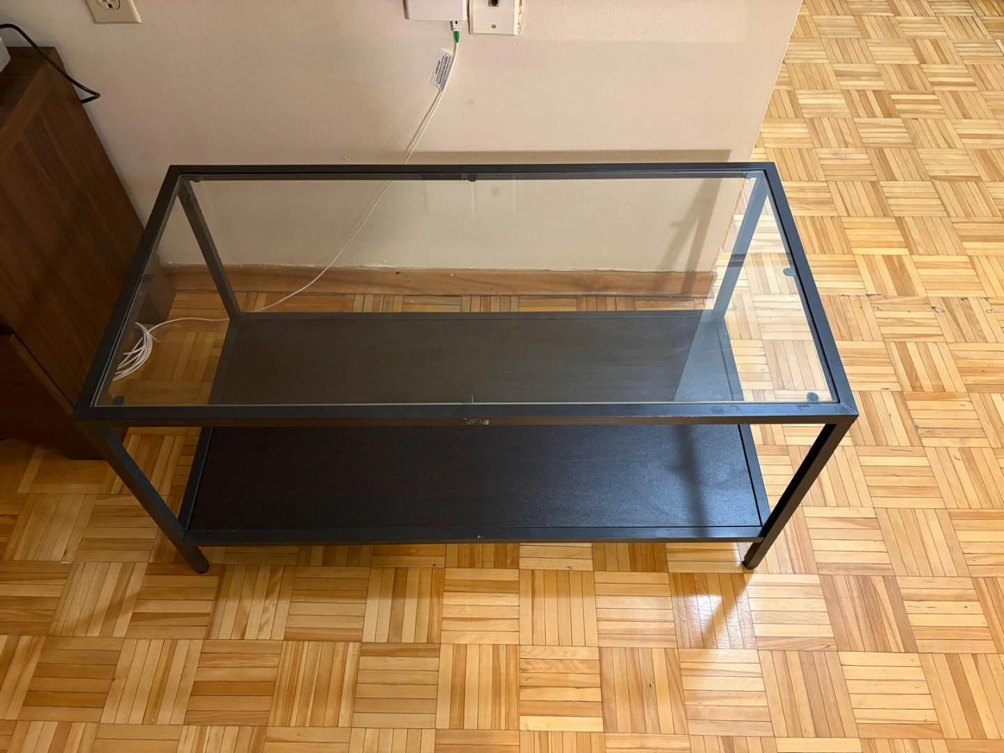 Glass and Metal Coffee Table