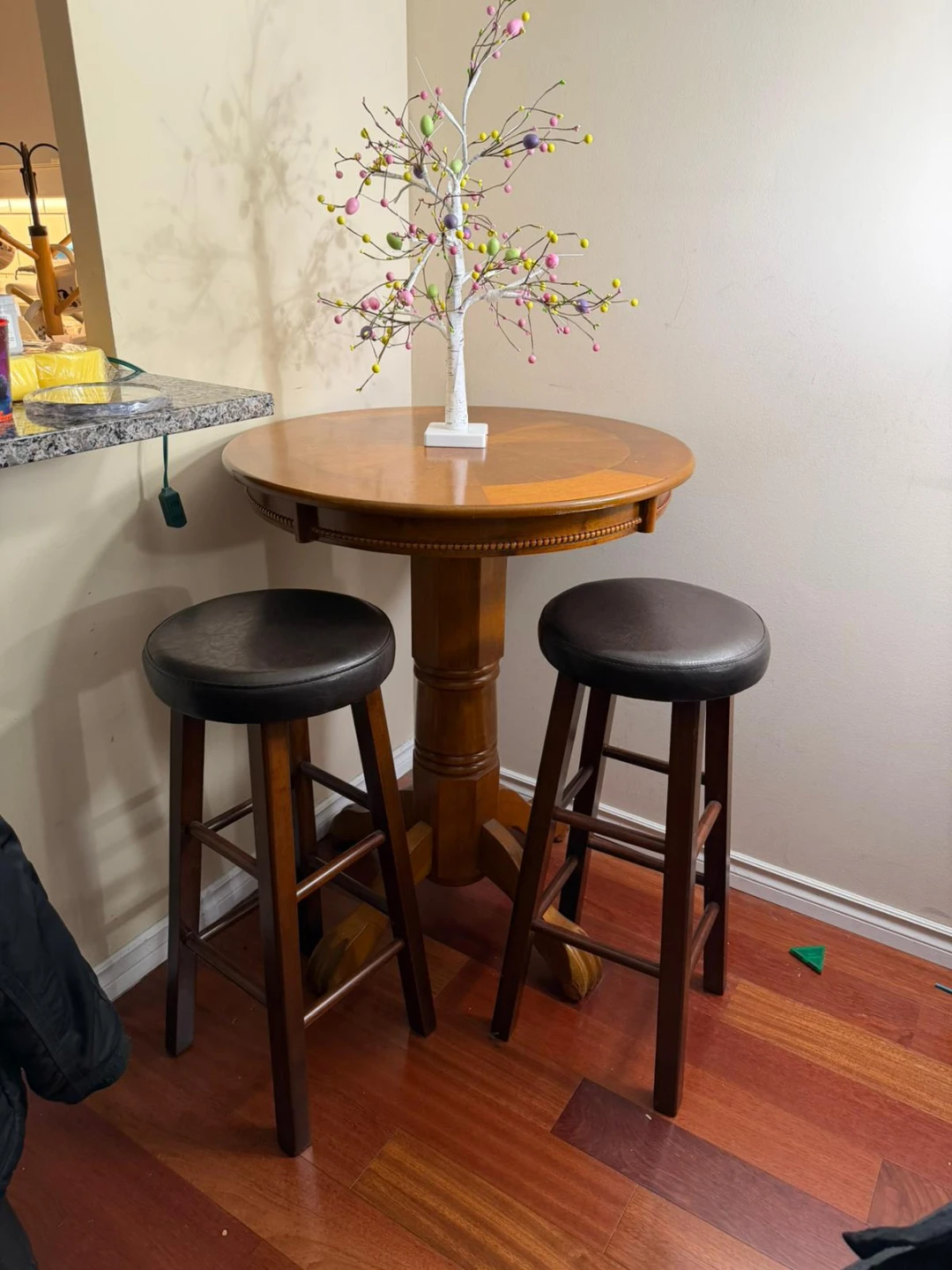 Bar stools and table
