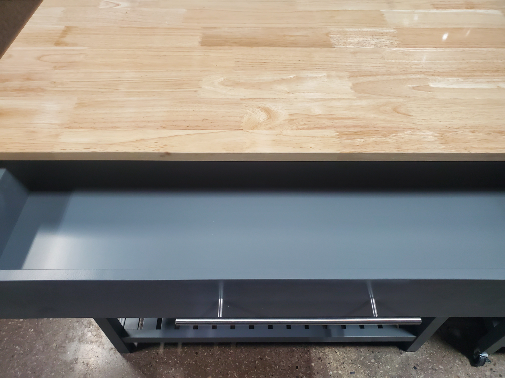 Gray Kitchen Cart with Drawer and Shelves - photo 3