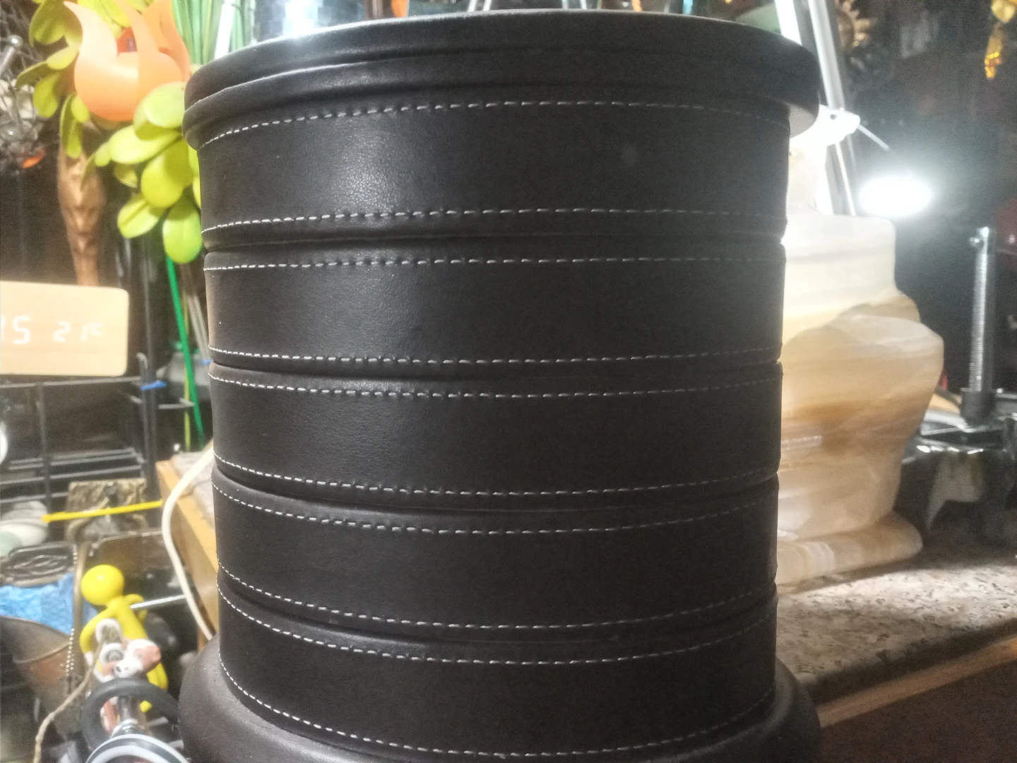 Brown Faux Leather Tiered Jewelry Organizer Box