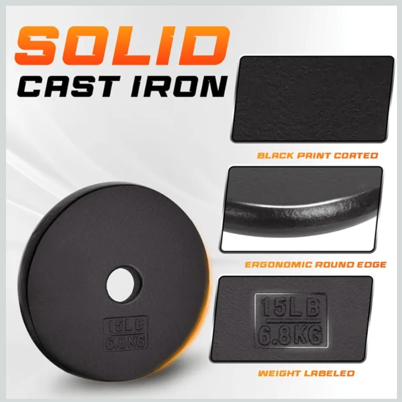 Yes4All Set of 2 x 15lb Cast Iron Weight Plates - photo 2