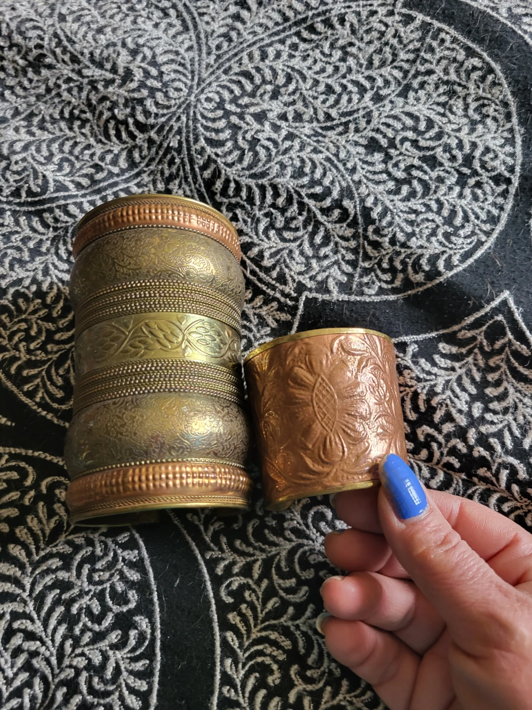 Set of 2 Vintage Metal Cuffs