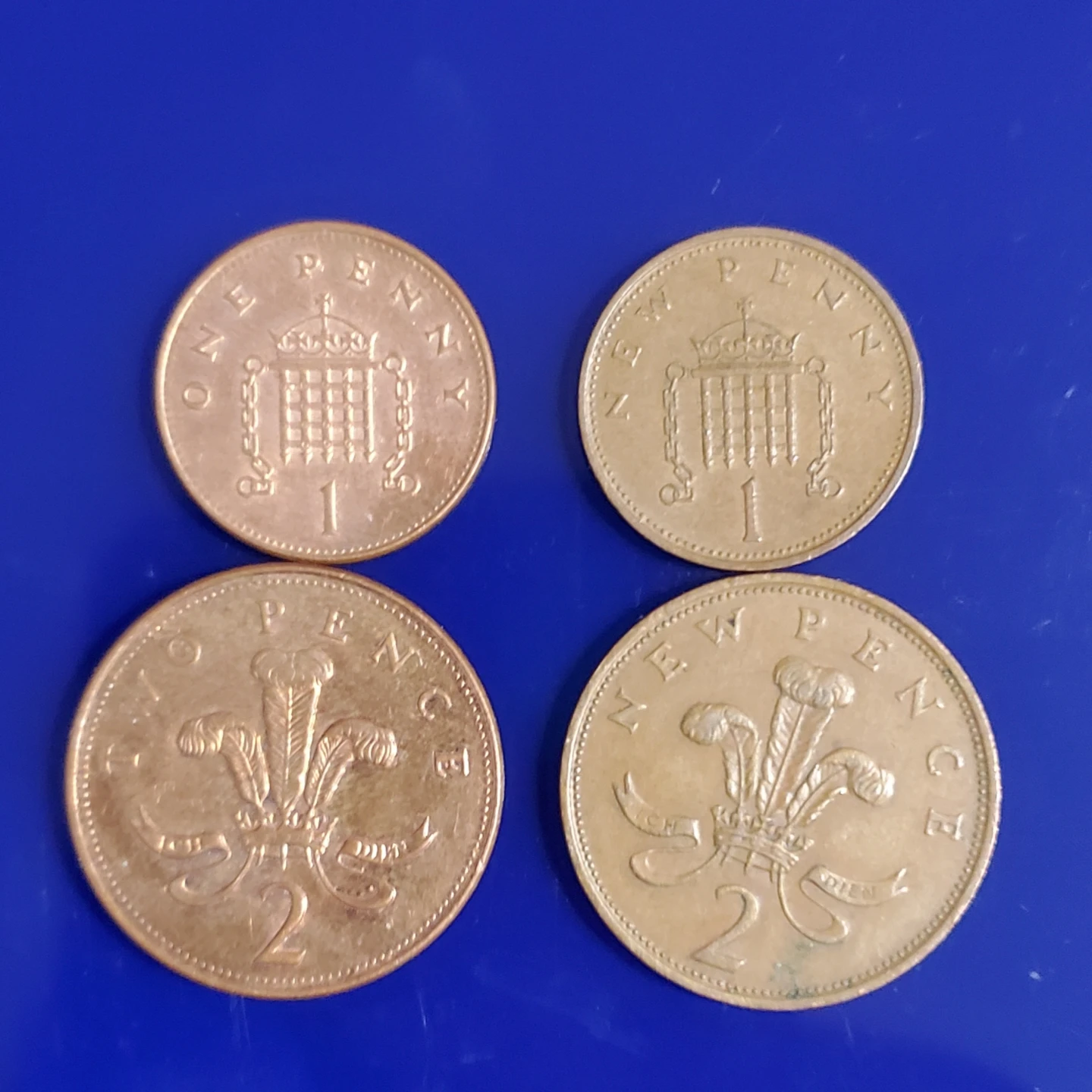 UK 1 Penney & 2 Pence Coins - photo 2