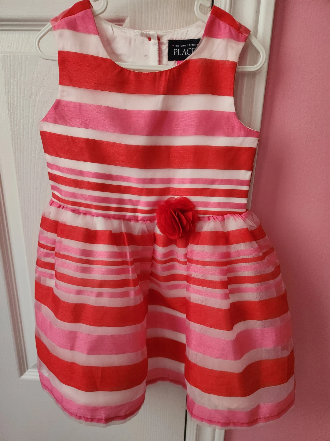 The Children's Place Striped Dress with Flower Accent