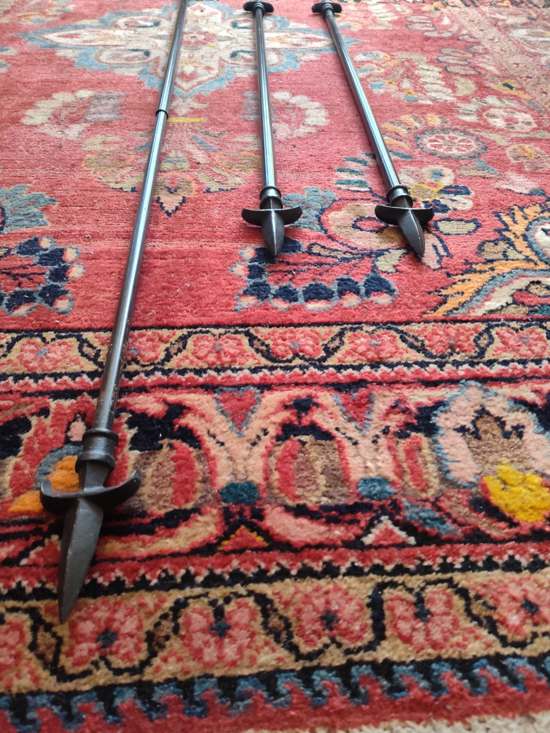 Set of 3 Black Metal curtain rods