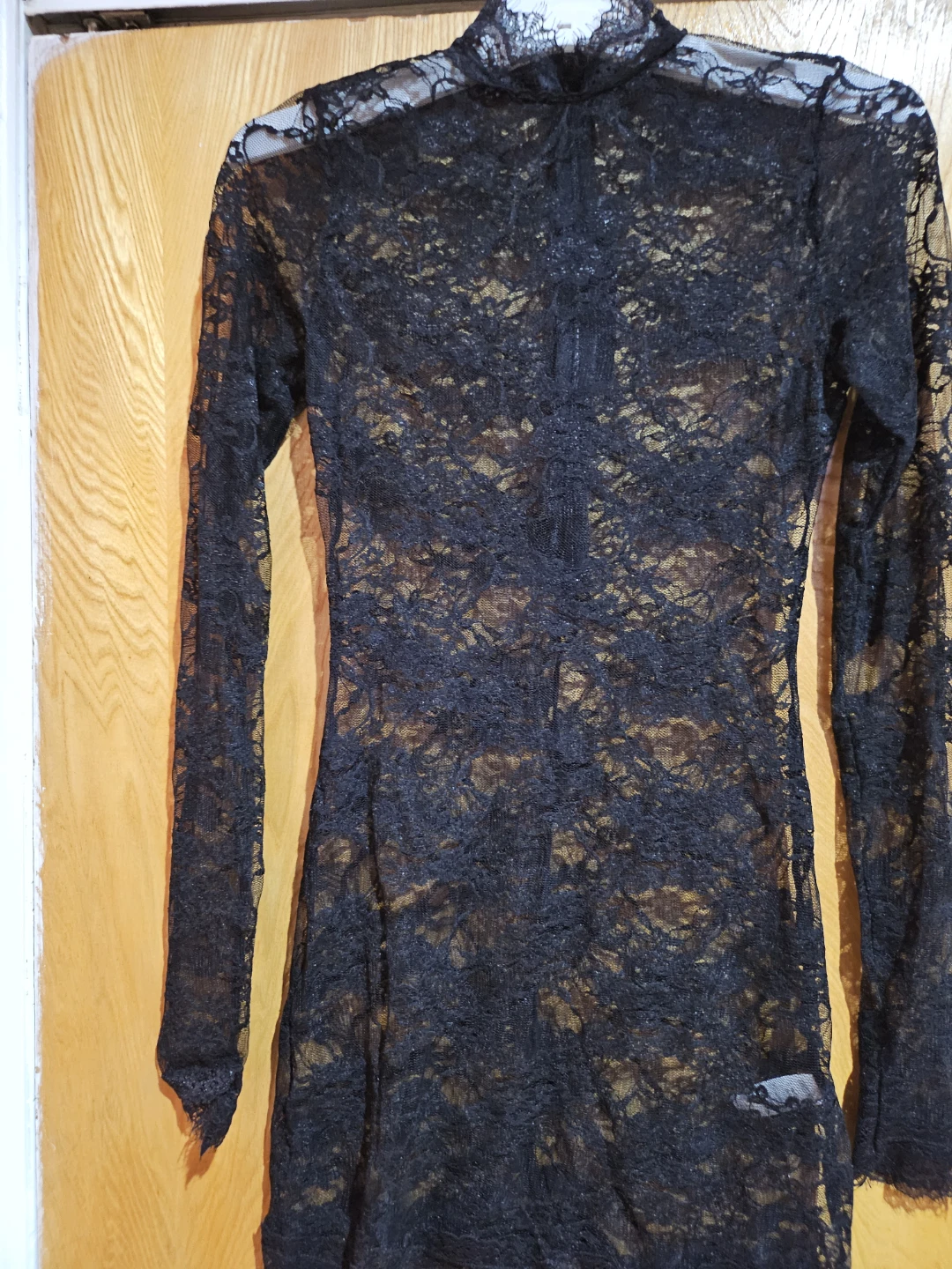 Current Mood Black Lace Mock Neck Long Sleeve Top - photo 2