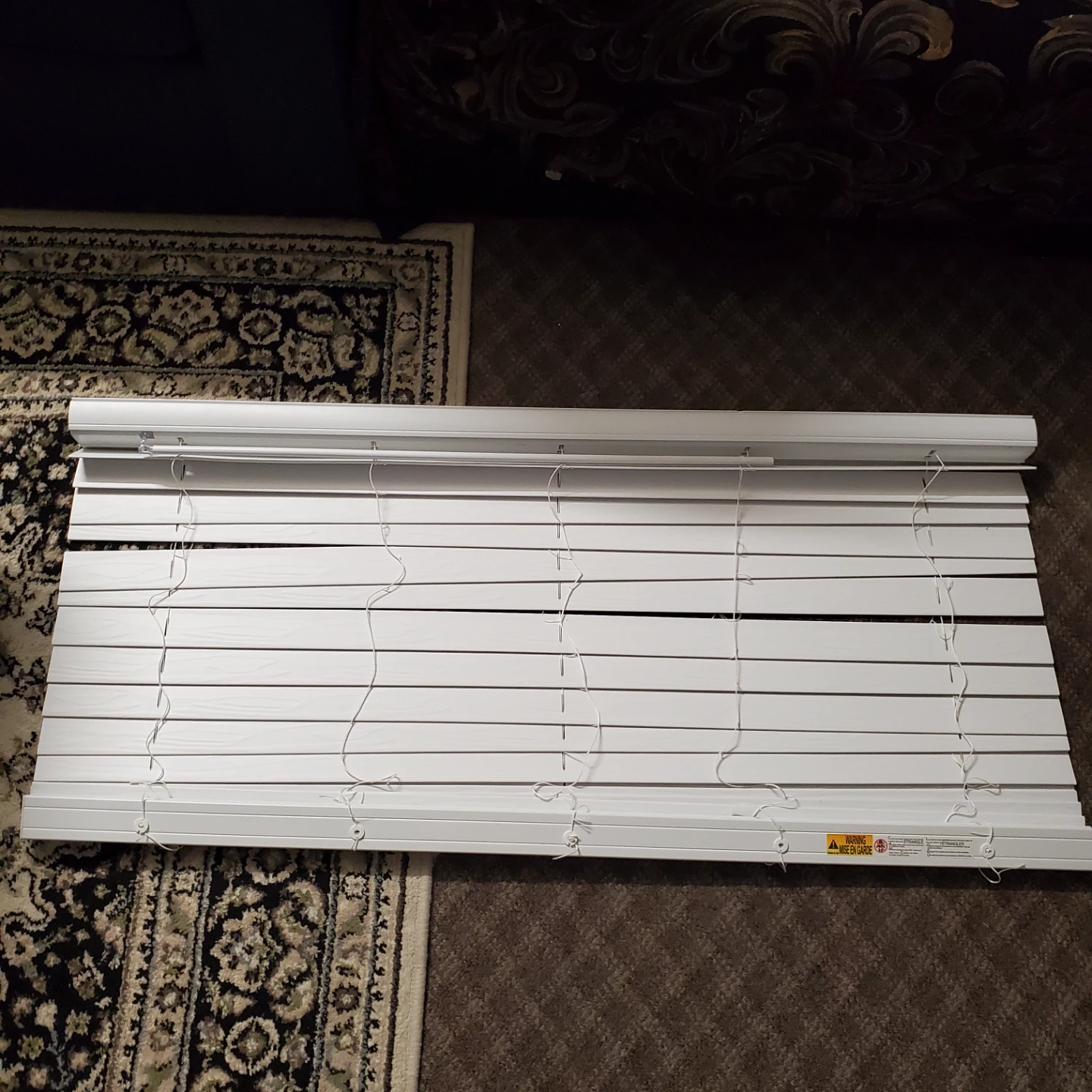 White Faux Wood Blinds  - 46.5 × 21