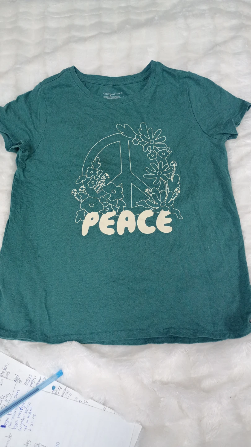 Cat & Jack "Peace" Graphic T-Shirt Size L (10/12) - photo 3