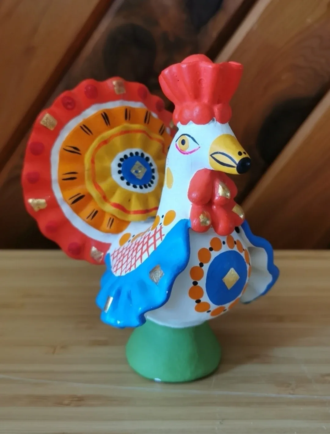 Vintage Russian Dymkovo-Style Folk Art Turkey Figurine - photo 3